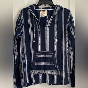 Beach By Exist Blue and White Striped Sweatshirt